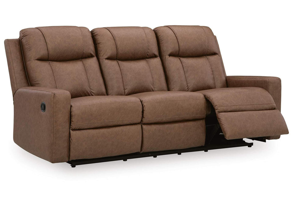 Mackmenville Reclining Sofa and Reclining Loveseat with Console angled view