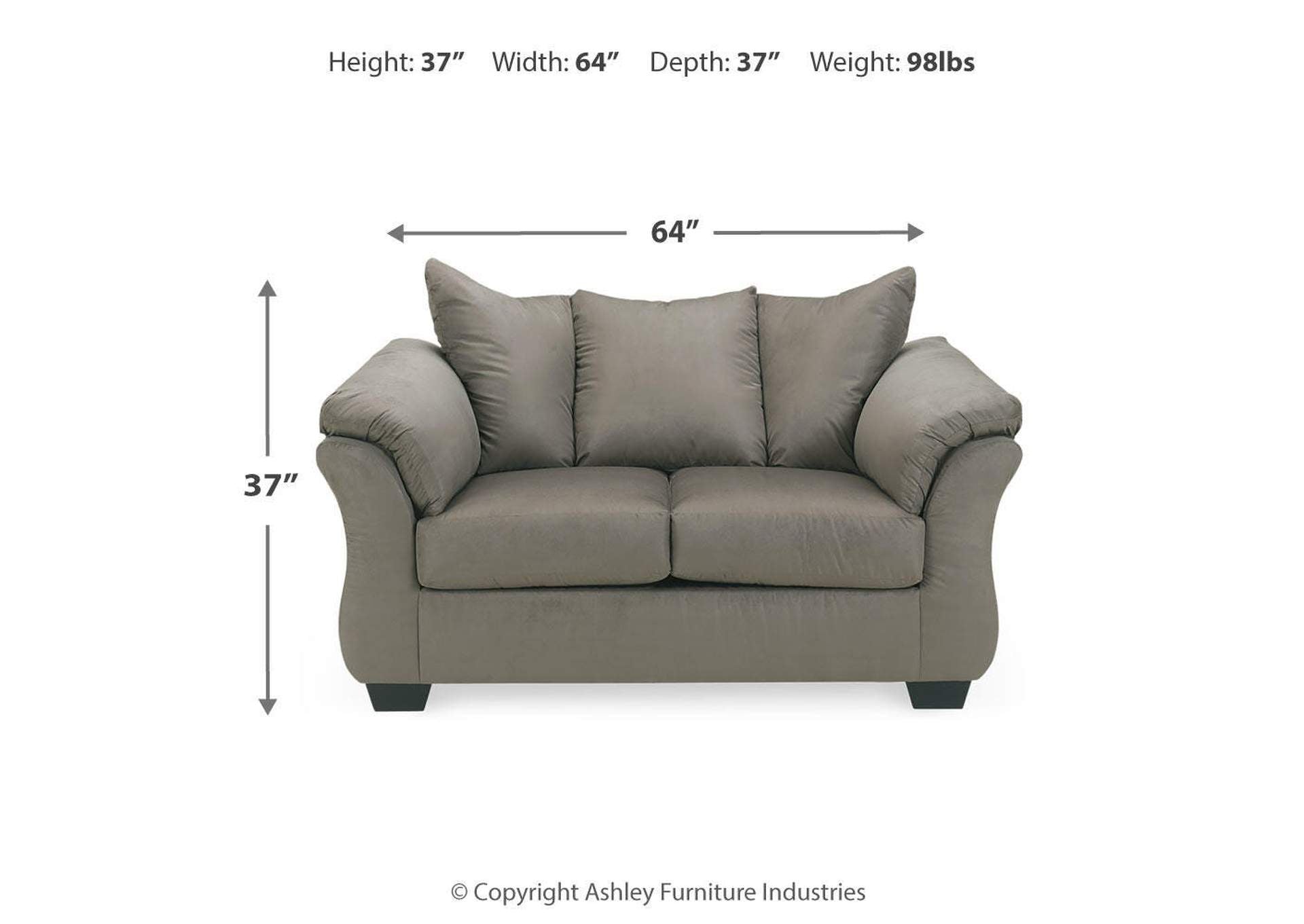 Darcy Loveseat dimensions