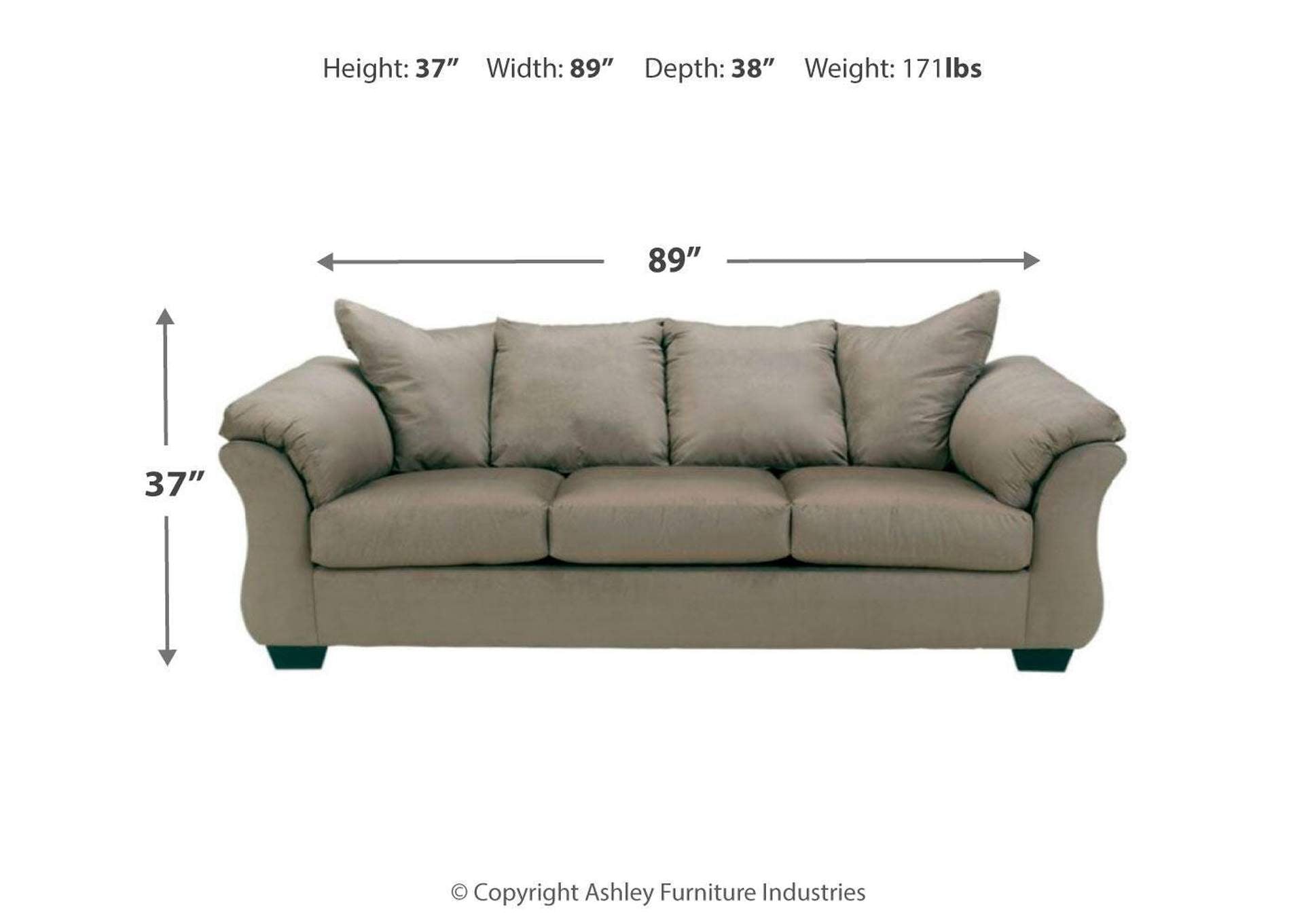 Darcy Sofa, Loveseat and Recliner dimensions
