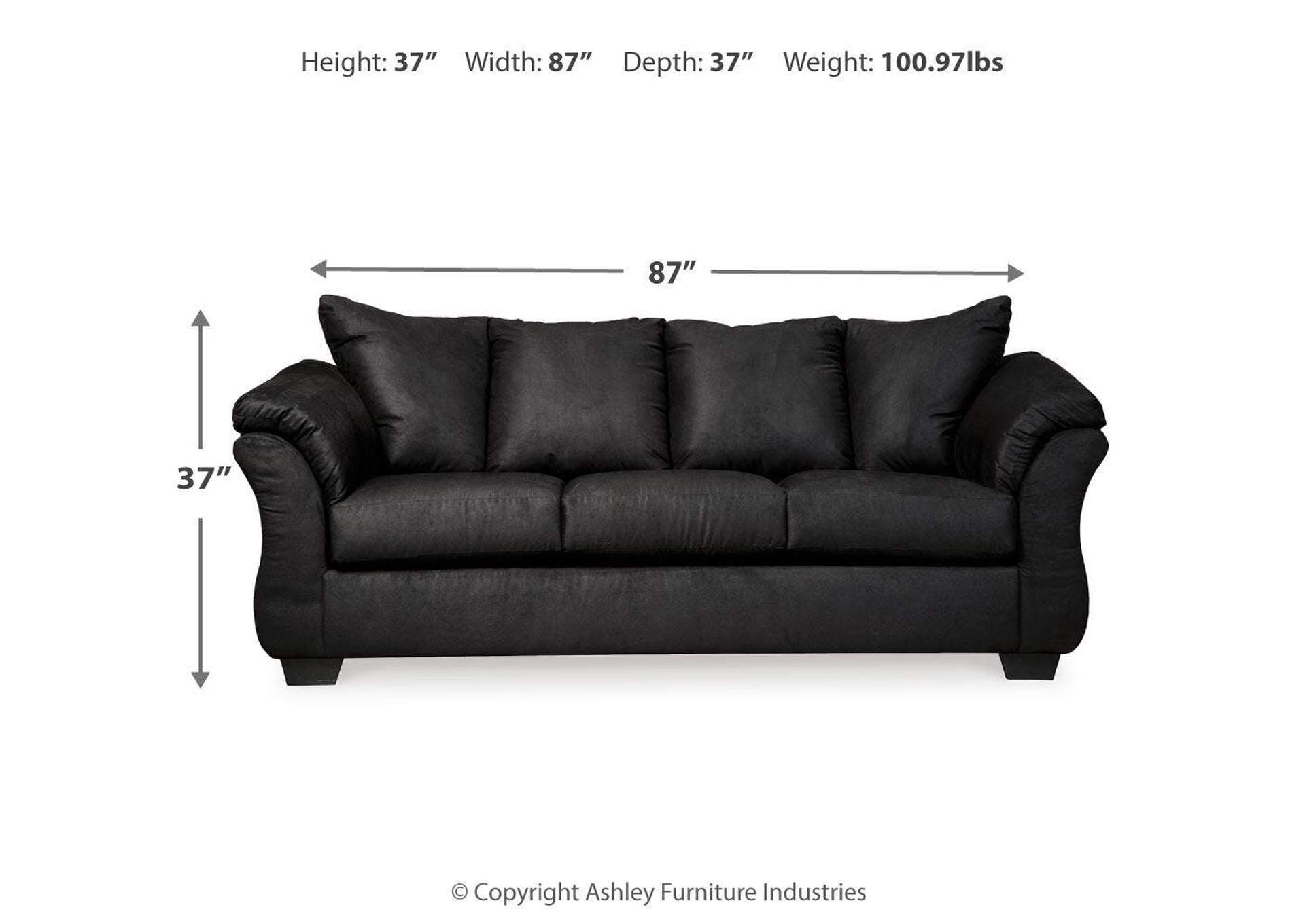 Darcy Sofa and Loveseat dimensions