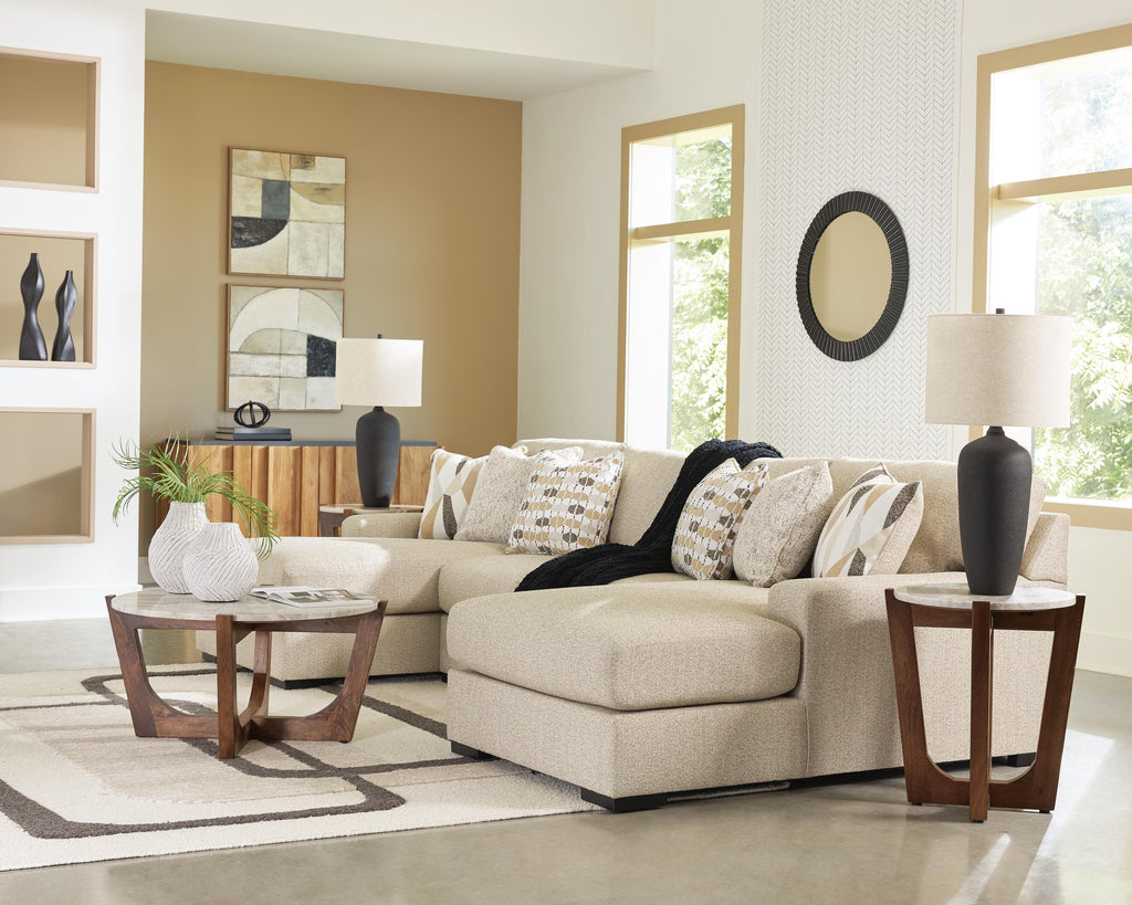 Laurelgrove sectional, 3-Piece Double Chaise Sectional · Left-Facing Chaise · 132 × 68 × 40 in, view 3