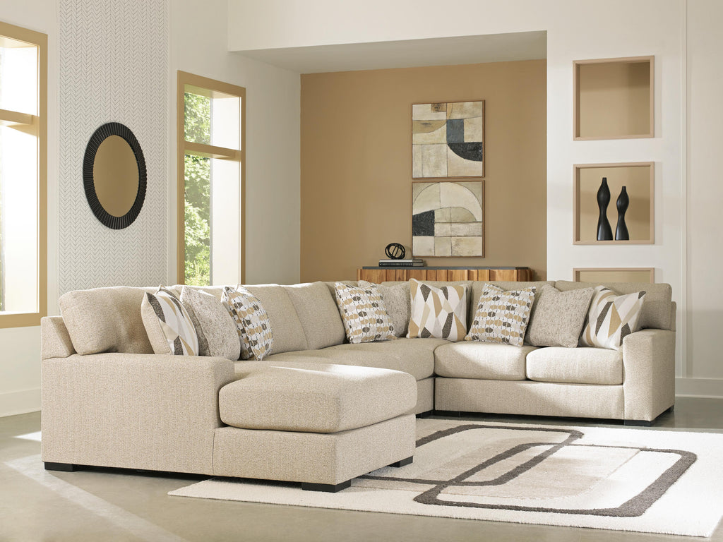 Laurelgrove sectional, 5-Piece Sectional with Chaise · Left-Facing Chaise · 134 × 129 × 40 in, view 2