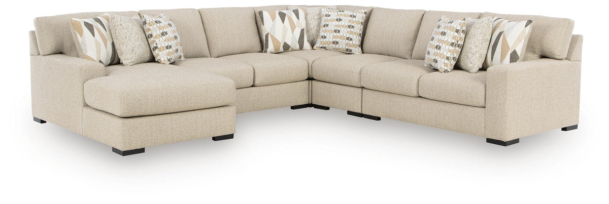 Laurelgrove sectional, 5-Piece Sectional with Chaise · Left-Facing Chaise · 134 × 129 × 40 in, view 1