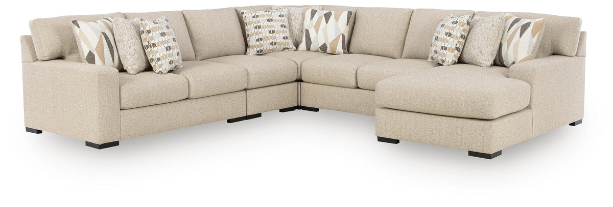Laurelgrove sectional, 5-Piece Sectional with Chaise · Right-Facing Chaise · 129 × 134 × 40 in, view 1