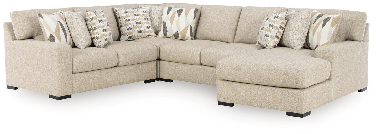Laurelgrove sectional, 4-Piece Sectional with Chaise · Right-Facing Chaise · 103 × 134 × 40 in, view 1