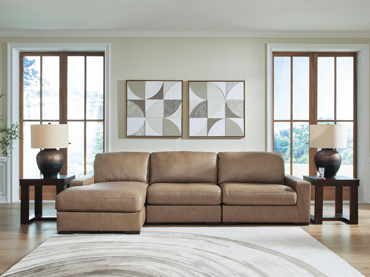 Veronella sectional, 3-Piece Sectional with Chaise · Left-Facing Chaise · 125 × 68 × 39 in, view 2