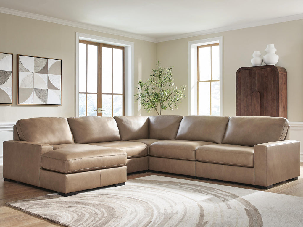 Veronella sectional, 5-Piece Sectional with Chaise · Left-Facing Chaise · 122 × 130 × 39 in, view 2