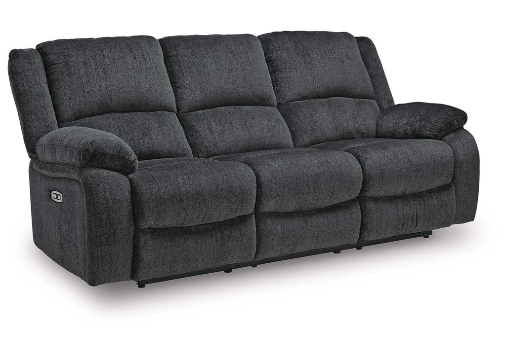 Draycoll Power Sofa, Loveseat and Recliner angled view
