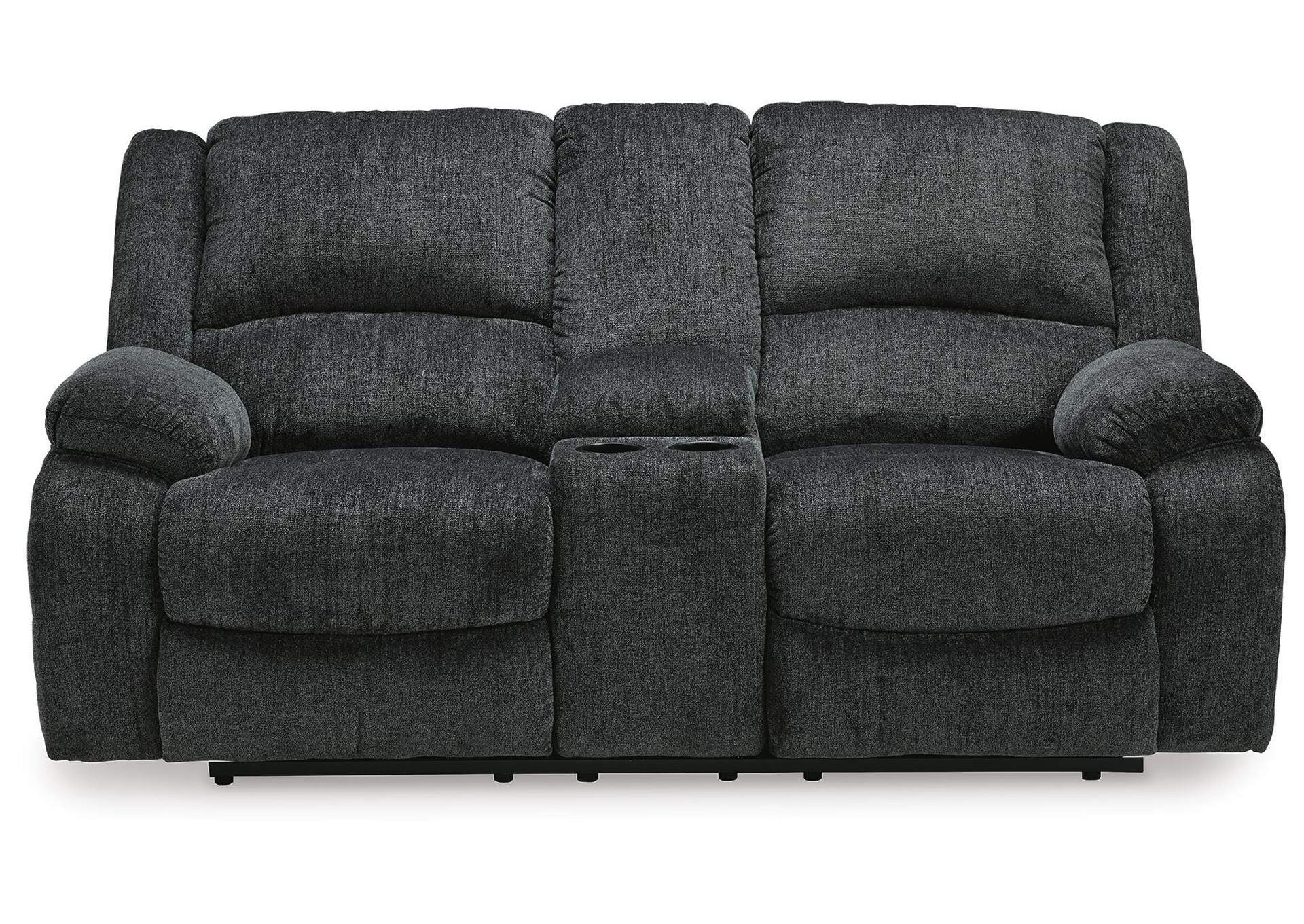 Draycoll Reclining Loveseat with Console front view