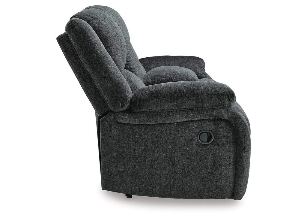 Draycoll Reclining Loveseat with Console side view