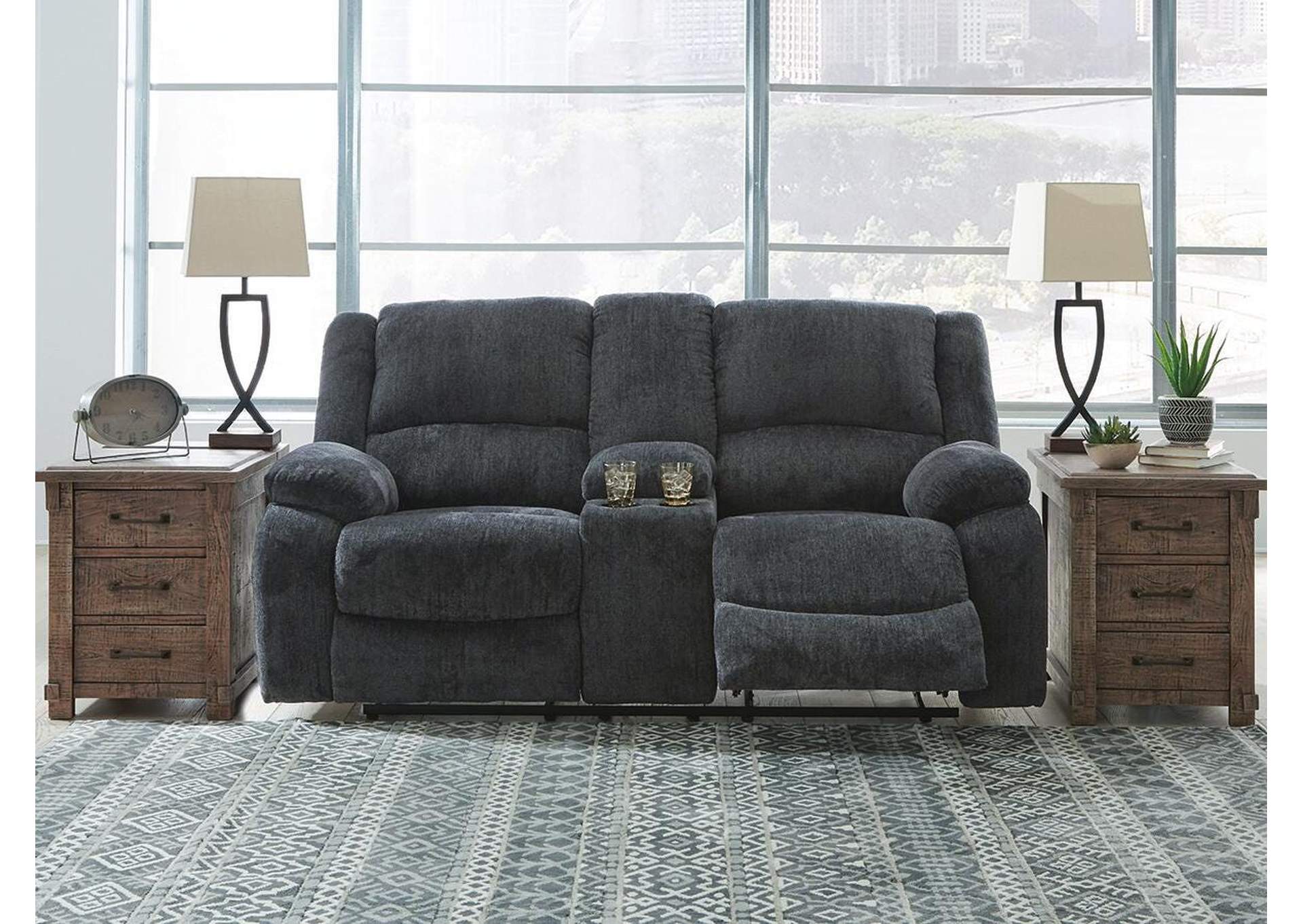 Draycoll Reclining Loveseat with Console