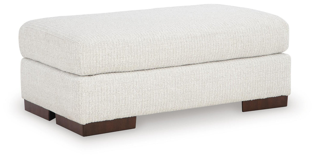 Hartside Ottoman in Frosted, angle view