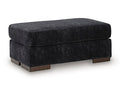 Whitmore Manor Ottoman in Black Pearl, angle view