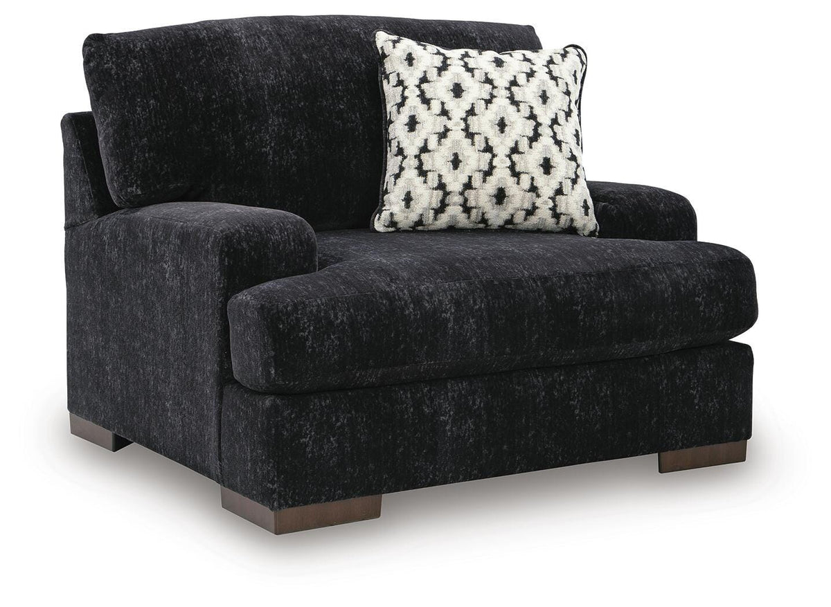 Whitmore Manor Oversized Chair in Black Pearl, angle view