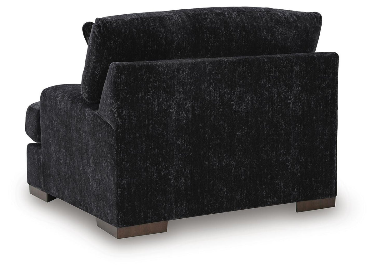 Whitmore Manor Oversized Chair in Black Pearl, back view