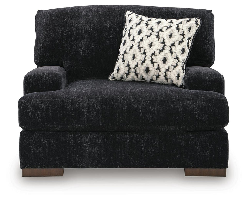 Whitmore Manor Oversized Chair in Black Pearl, front view