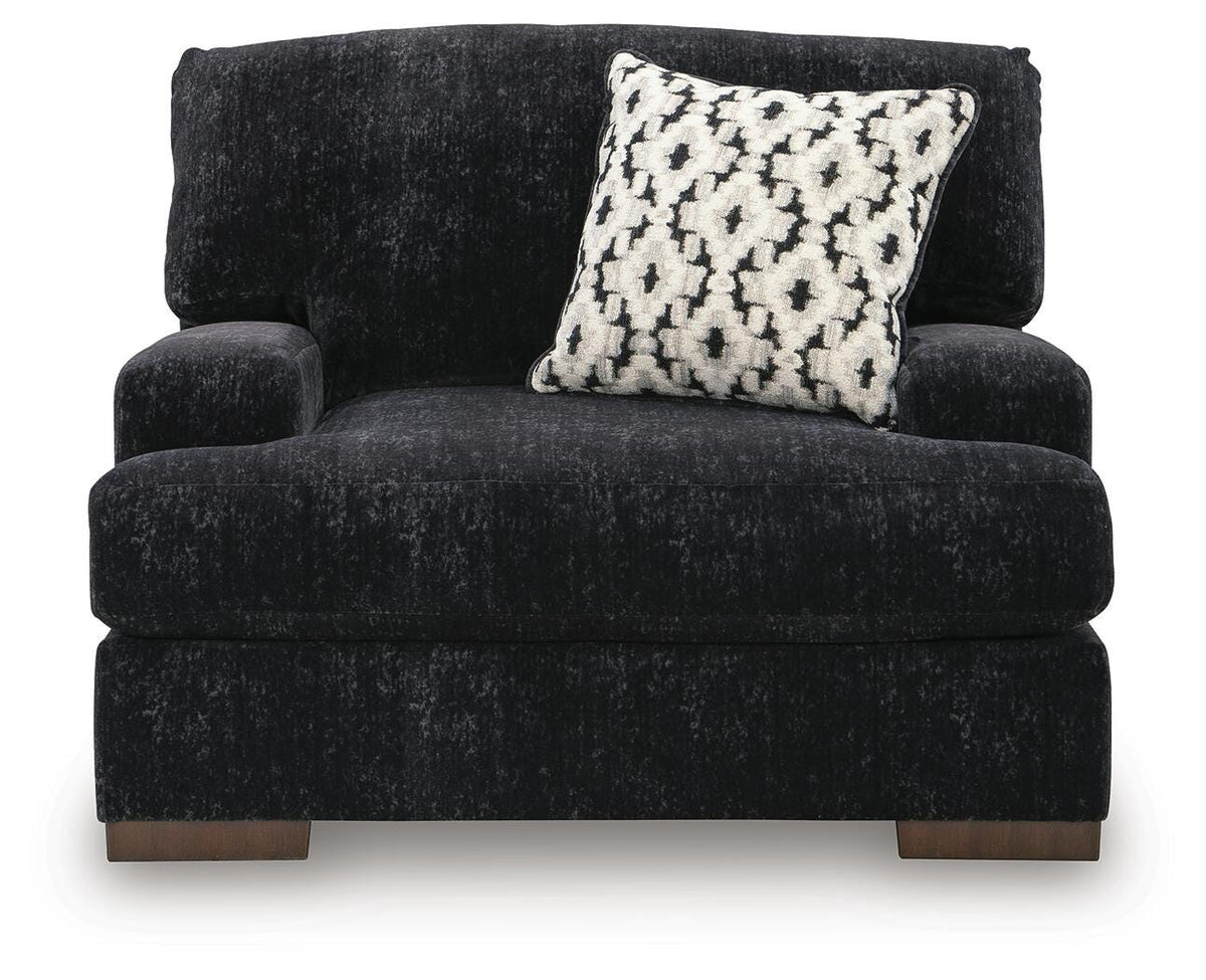 Whitmore Manor Oversized Chair in Black Pearl, front view
