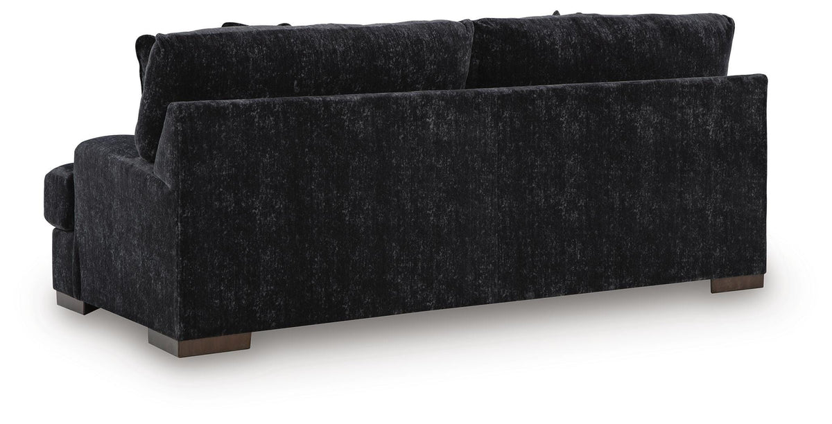 Whitmore Manor Sofa in Black Pearl, back view