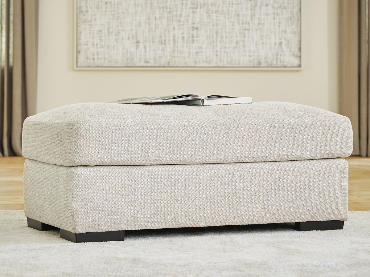 Conlee-Pike Ottoman in Linen, lifestyle view