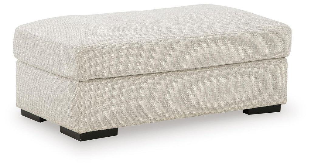 Conlee-Pike Ottoman in Linen, angle view