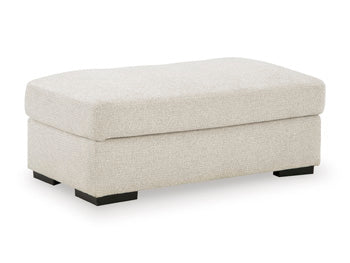 Conlee-Pike Ottoman in Linen, angle view