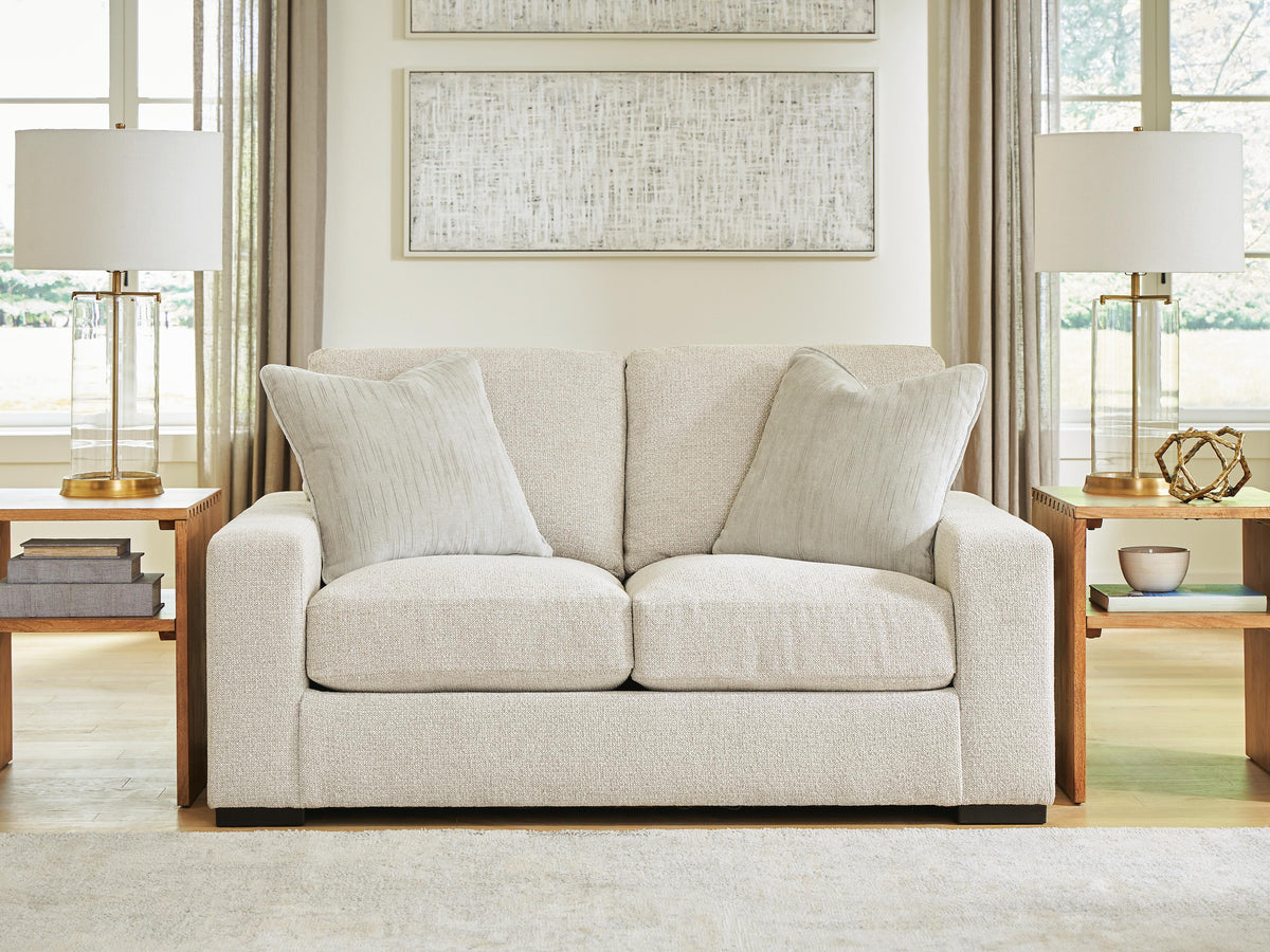 Conlee-Pike Loveseat in Linen, lifestyle view