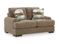 Jayne Park Loveseat in Pecan, angle view
