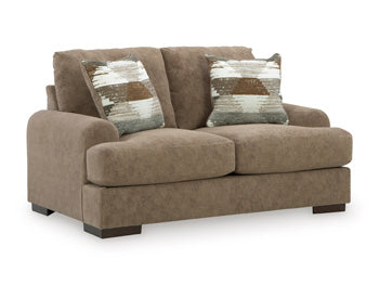 Jayne Park Loveseat in Pecan, angle view