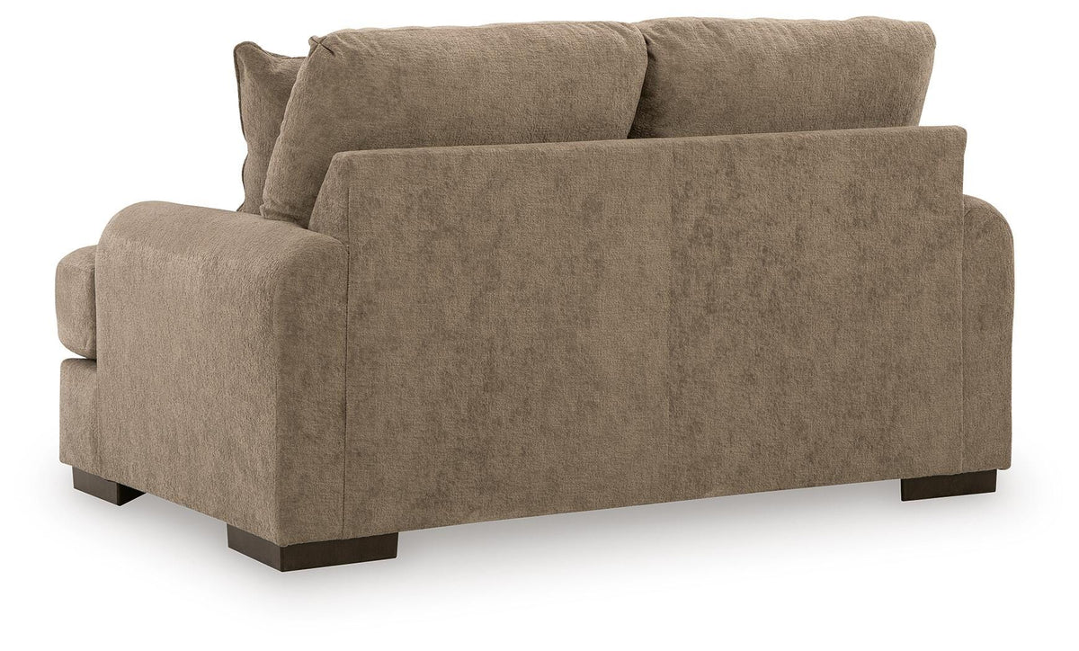 Jayne Park Loveseat in Pecan, back view