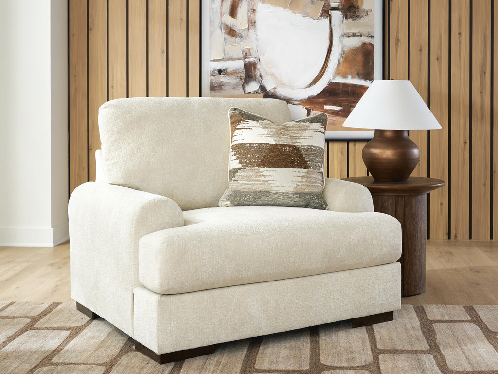 Jayne Park Oversized Chair in Sand, lifestyle view
