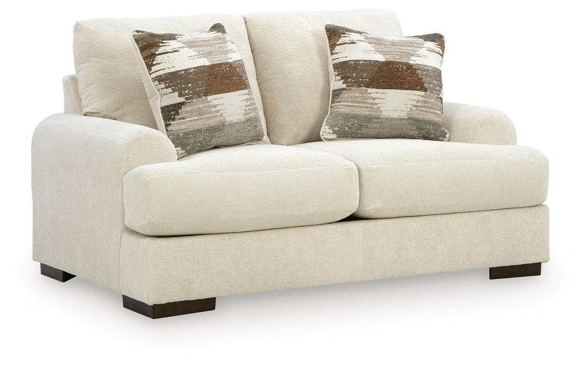 Jayne Park Loveseat in Sand, angle view