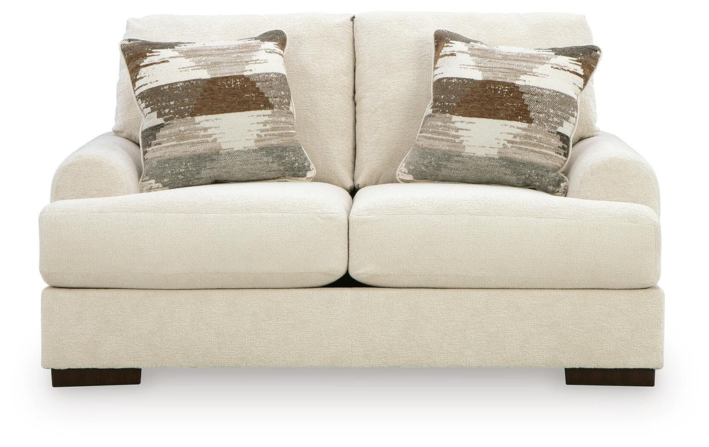 Jayne Park Loveseat in Sand, front view