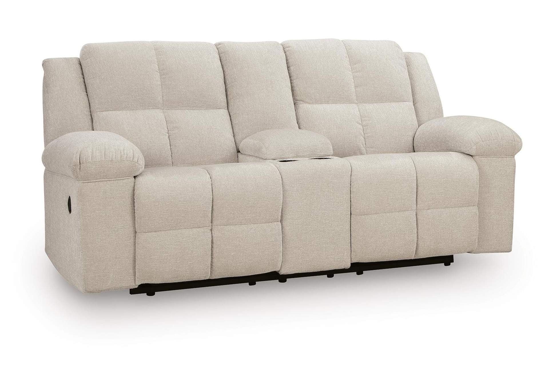 Orlen Reclining Loveseat with Console angled view