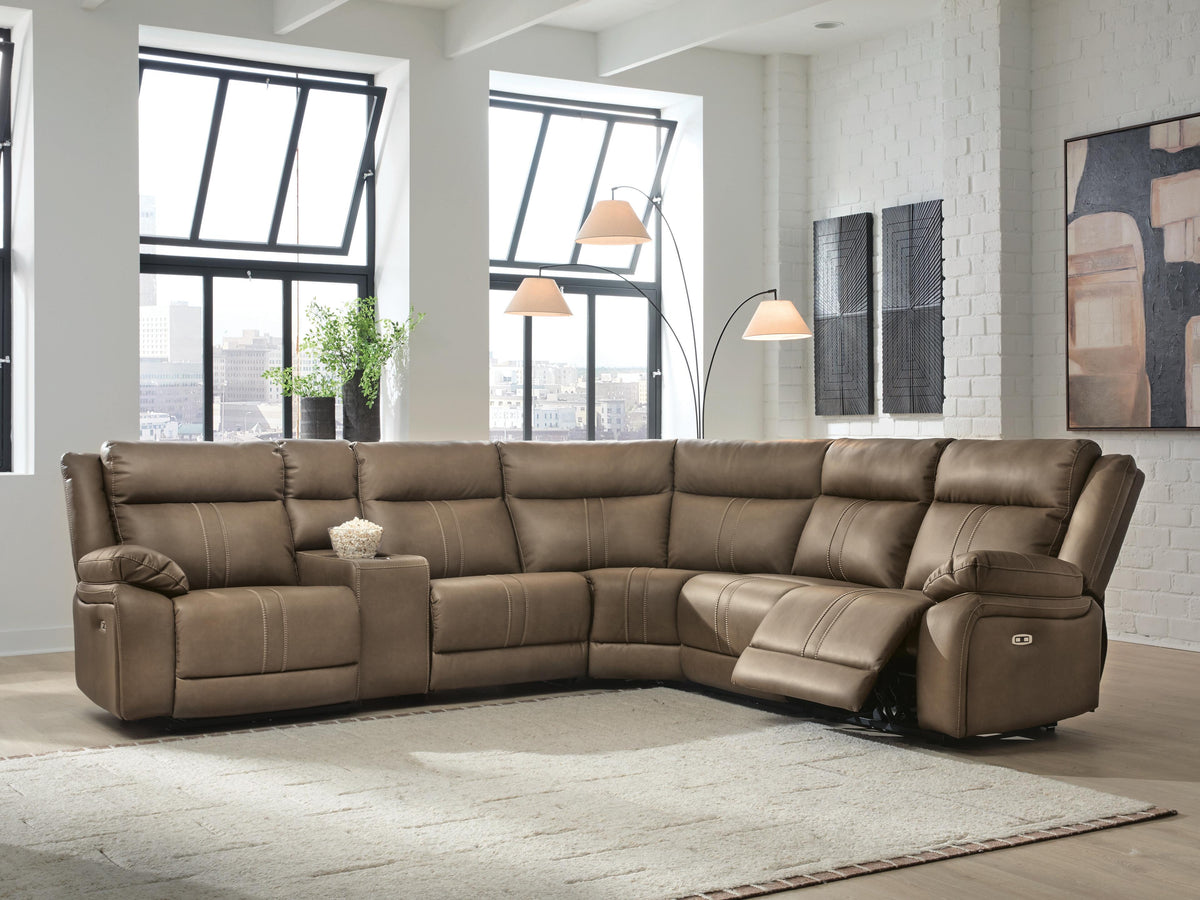 Max-Momentum sectional, 6-Piece Power Reclining Sectional with Audio Console · 127 × 114 × 42 in · PC82305S9, view 2