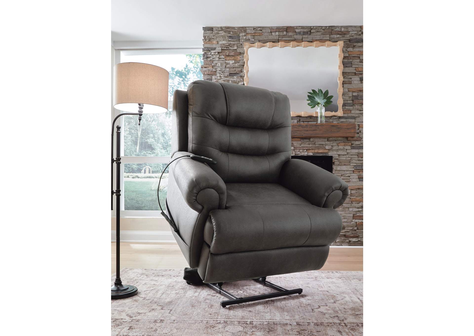 Revived and Restored Power Lift Recliner angled view