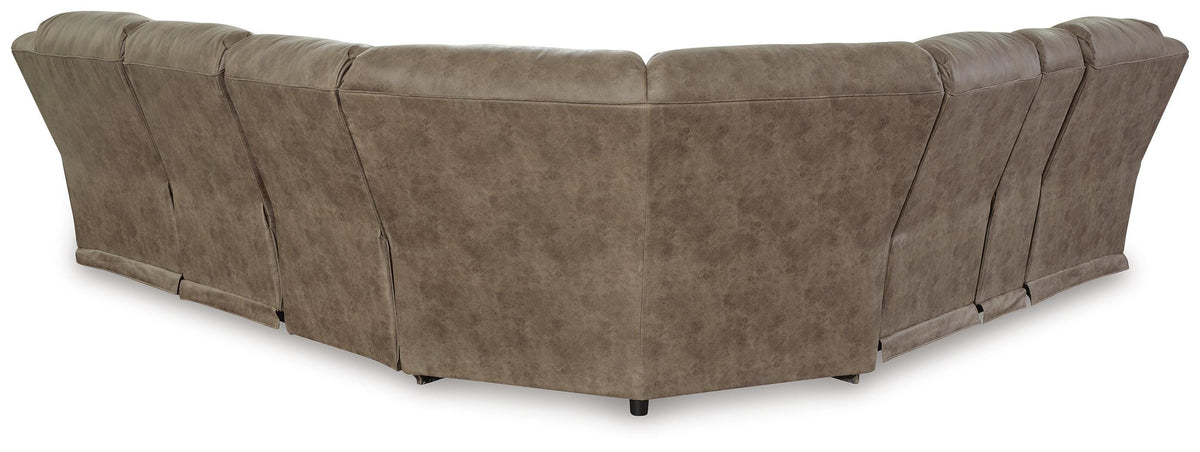 Ravenel sectional, 4-Piece Power Reclining Sectional · 129 × 93 × 43 in, view 3