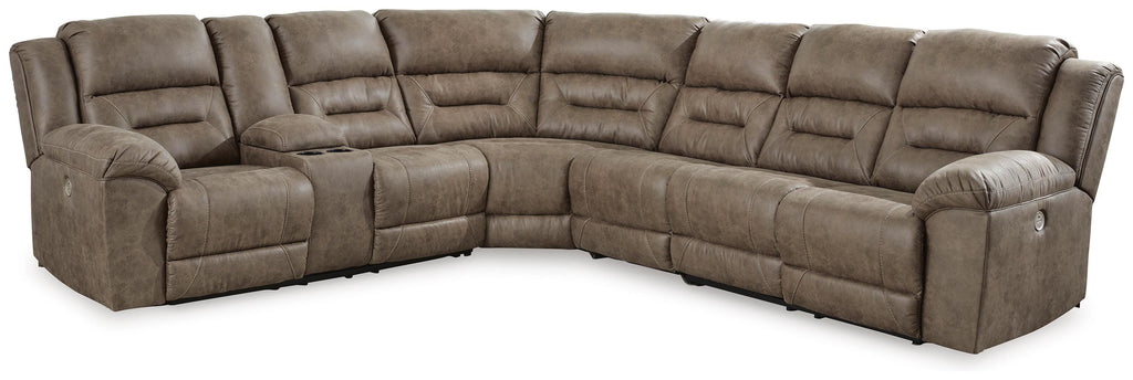 Ravenel sectional, 4-Piece Power Reclining Sectional · 129 × 93 × 43 in, view 1