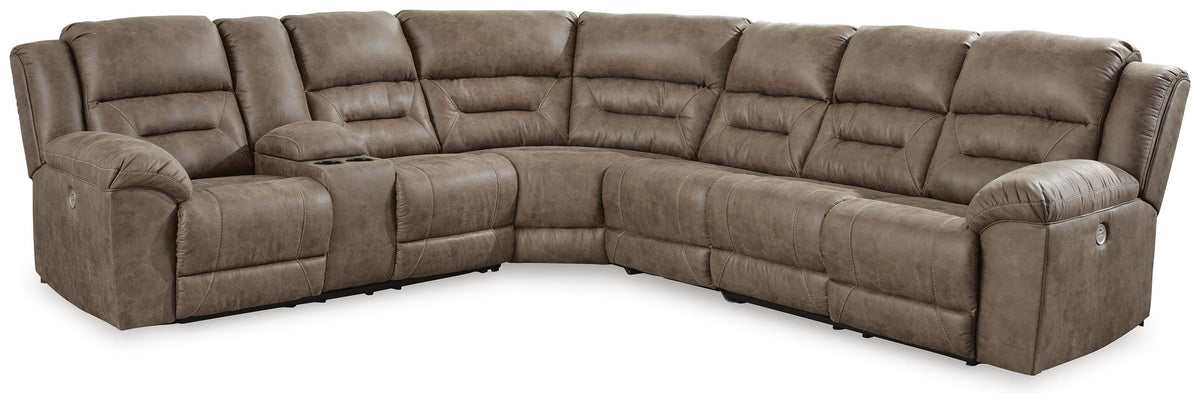 Ravenel sectional, 4-Piece Power Reclining Sectional · 129 × 93 × 43 in, view 1