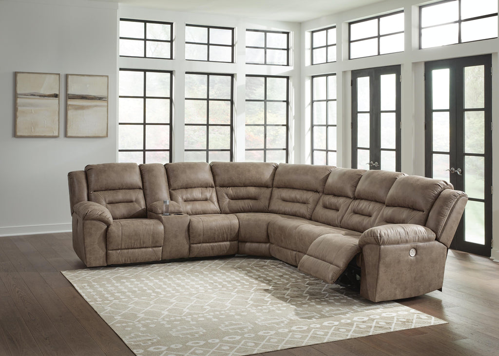 Ravenel sectional, 4-Piece Power Reclining Sectional · 129 × 93 × 43 in, view 2