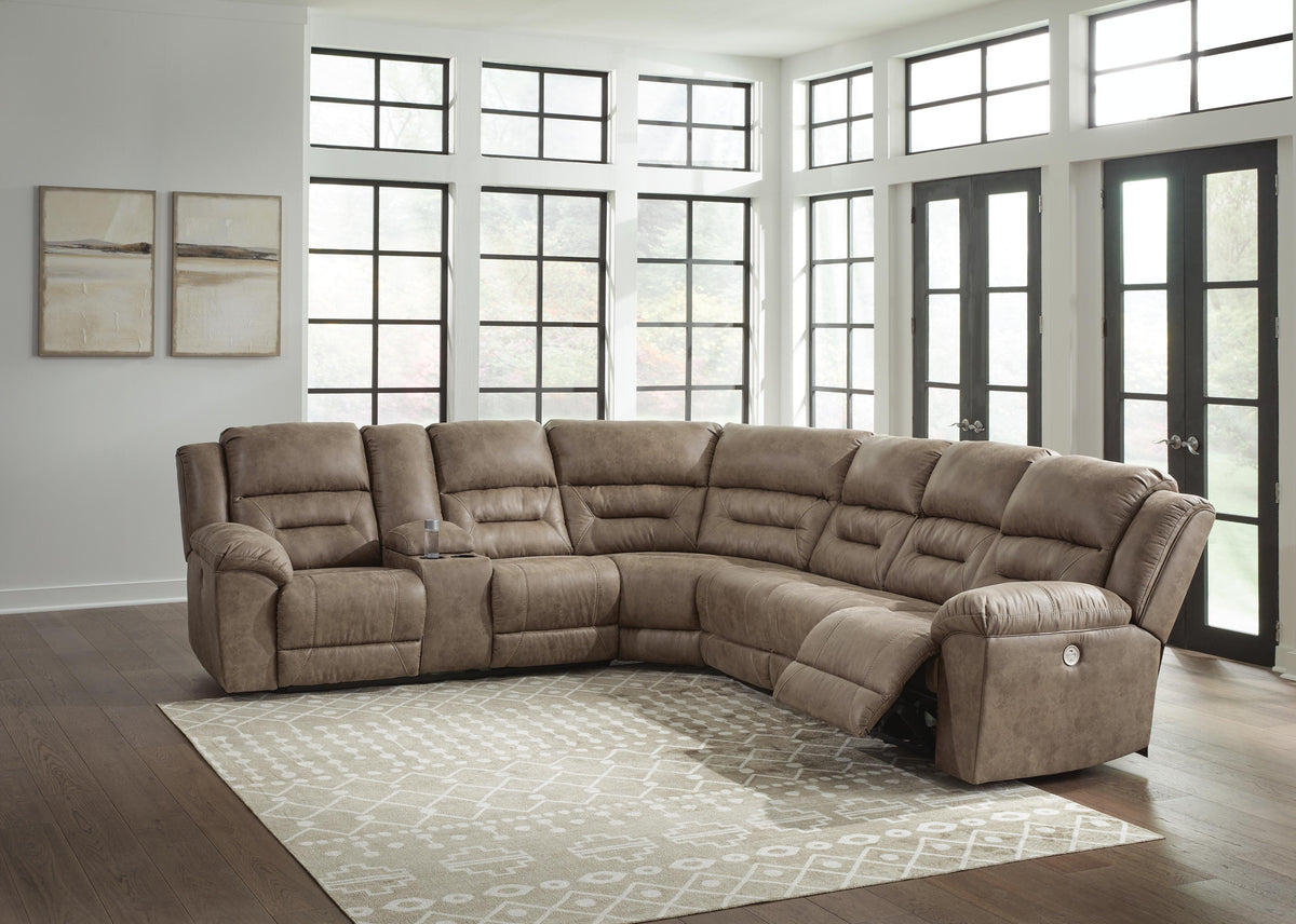 Ravenel sectional, 4-Piece Power Reclining Sectional · 129 × 93 × 43 in, view 2