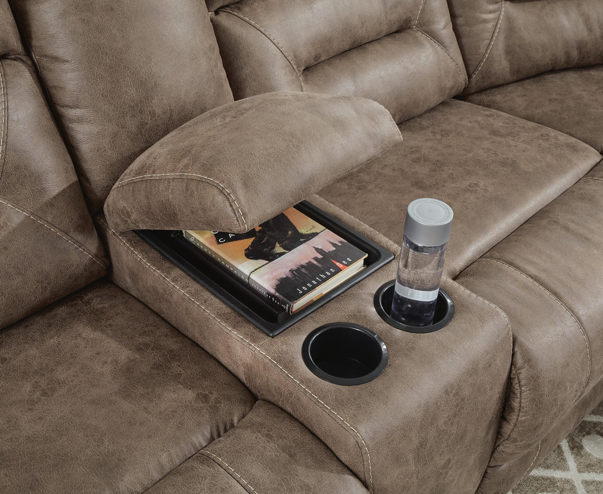 Ravenel sectional, 3-Piece Power Reclining Sectional · 120 × 107 × 43 in, view 4