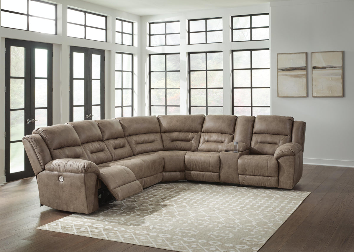 Ravenel sectional, 4-Piece Power Reclining Sectional · 129 × 93 × 43 in · 83106S4, view 2