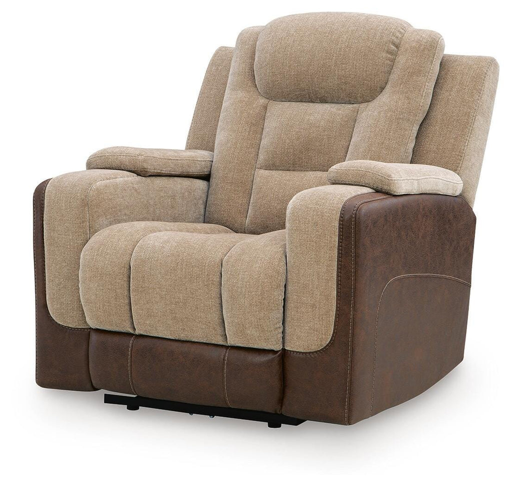 Mixed Motion Power Recliner in Brownstone, closed view