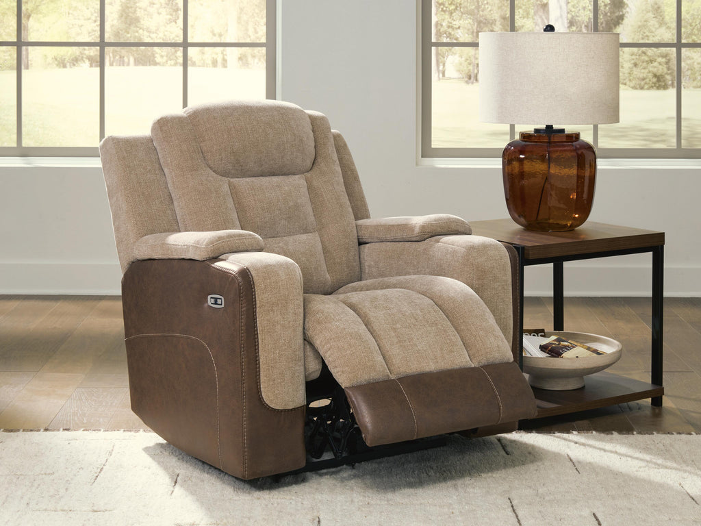 Mixed Motion Power Recliner in Brownstone, open view