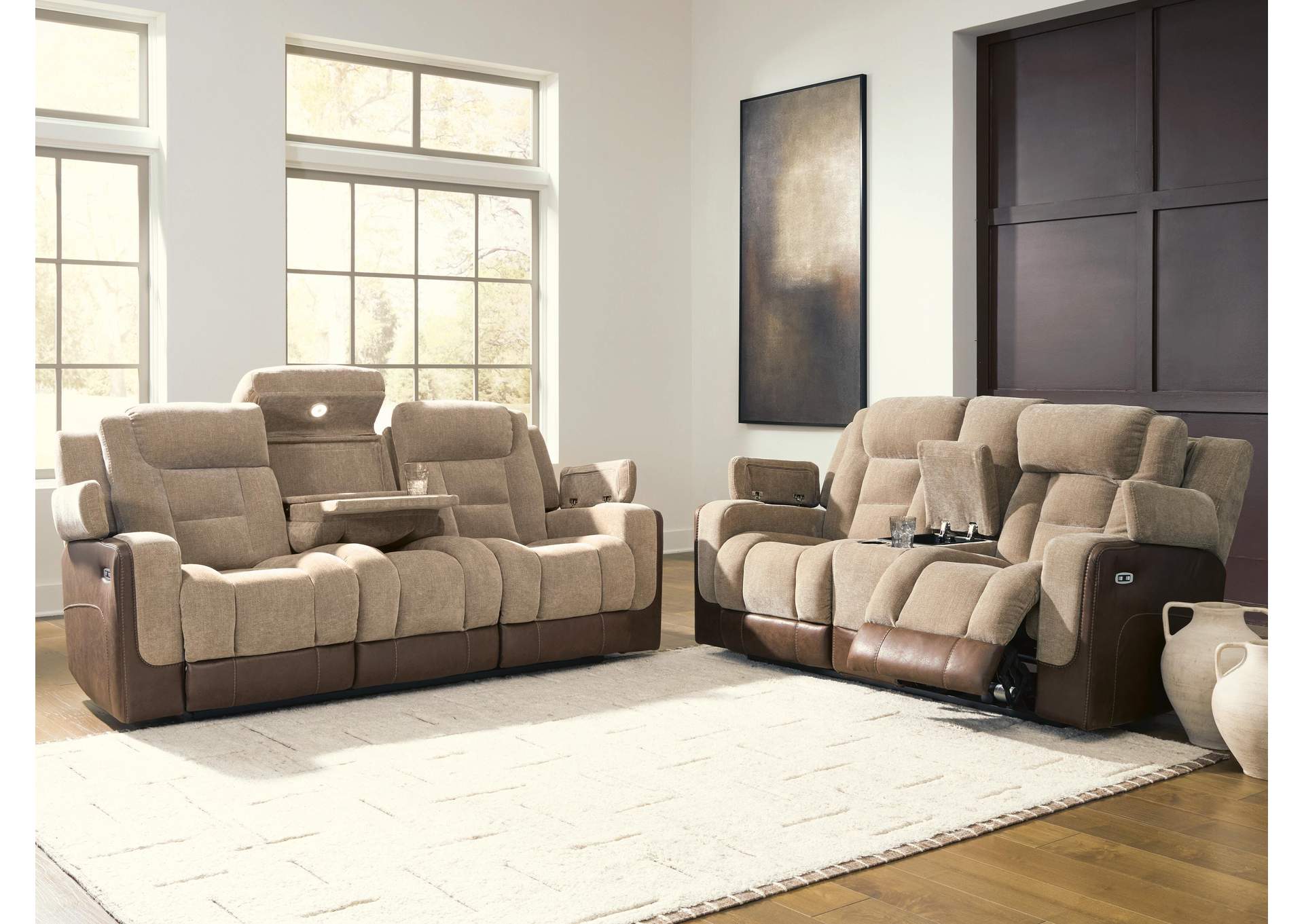 Ultimax Dual Power Reclining Sofa and Loveseat