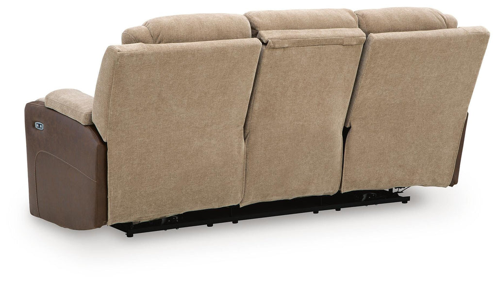 Mixed Motion Power Reclining Sofa in Brownstone, back view