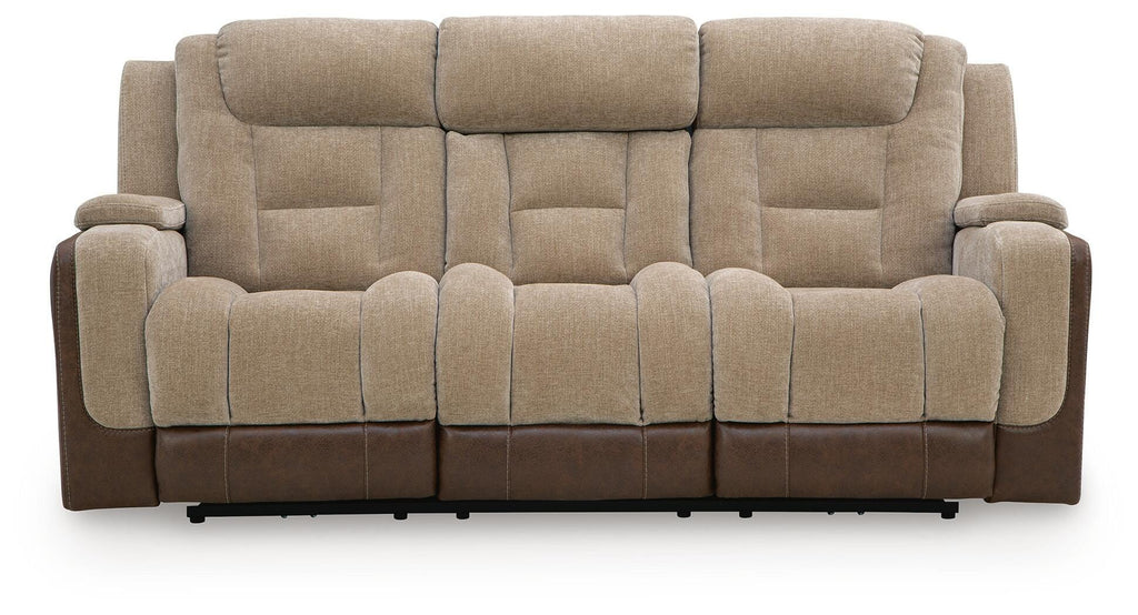 Mixed Motion Power Reclining Sofa in Brownstone, front view