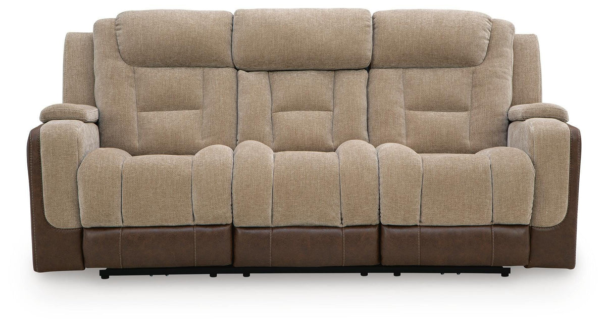 Mixed Motion Power Reclining Sofa in Brownstone, front view