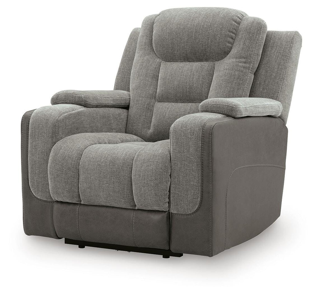 Mixed Motion Power Recliner in Shadow, closed view