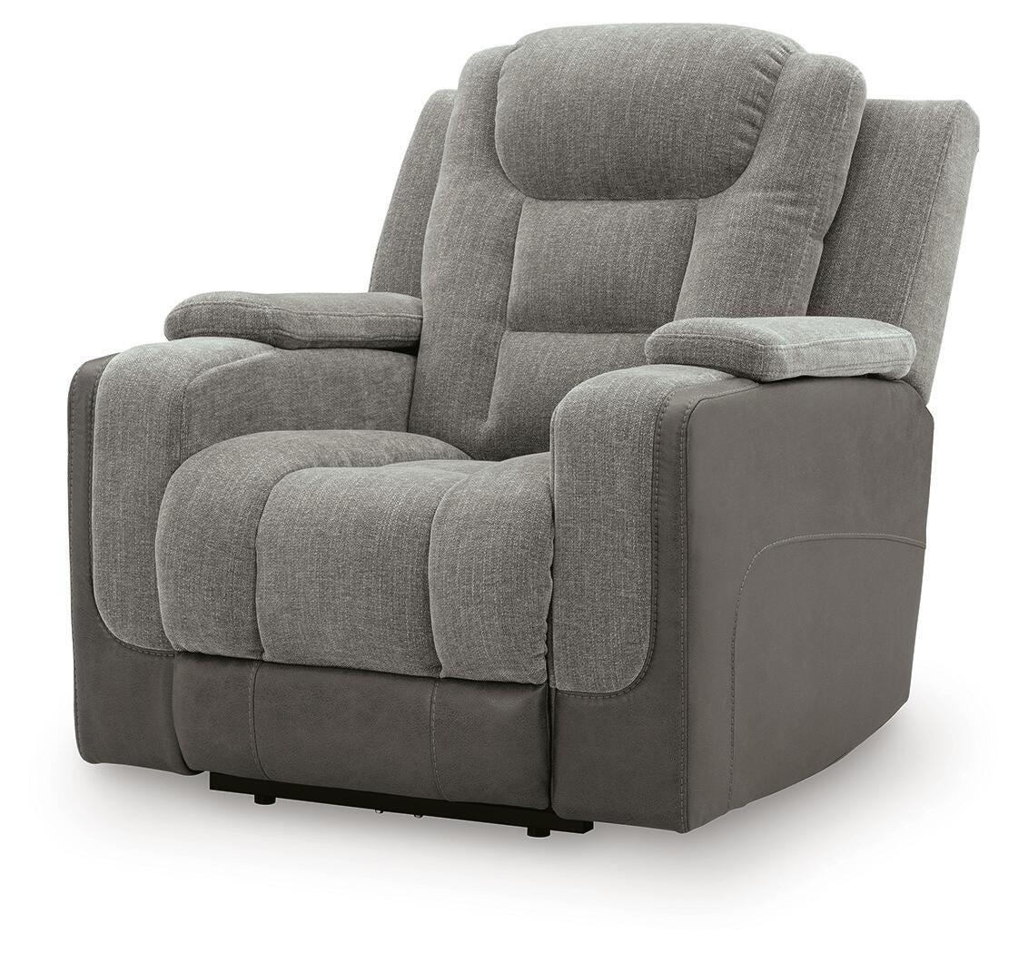 Mixed Motion Power Recliner in Shadow, closed view